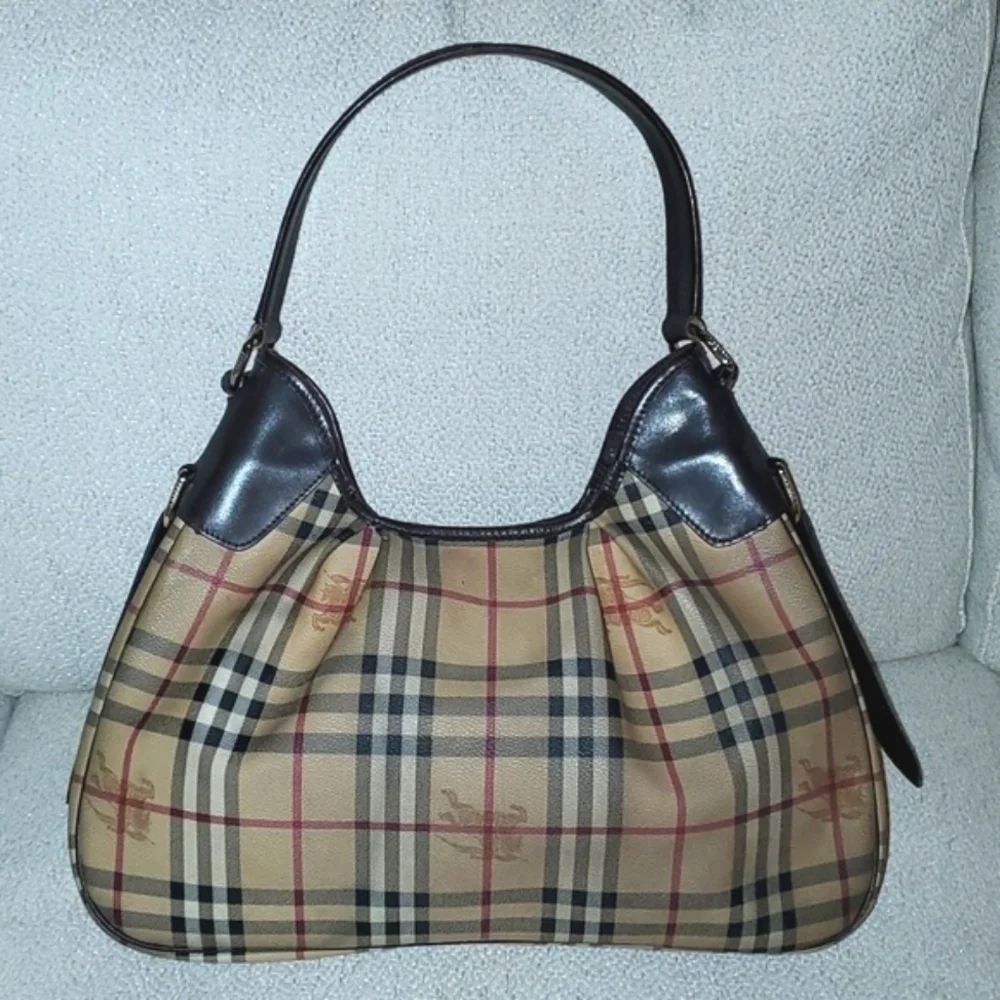 Burberry Large Haymarket Hobo Purse